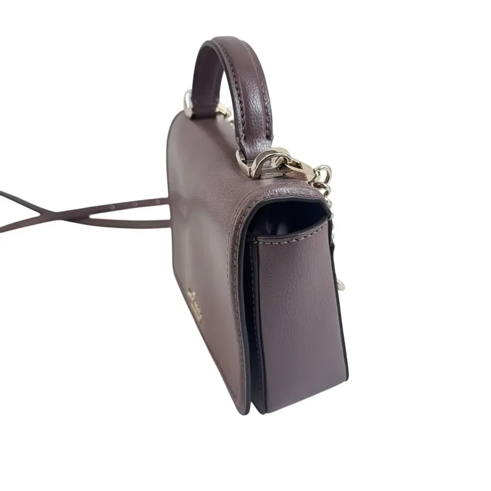Kate Spade New York Leather Mini Crossbody Top Handle Mauve Small Chain Strap XS - Picture 5 of 12